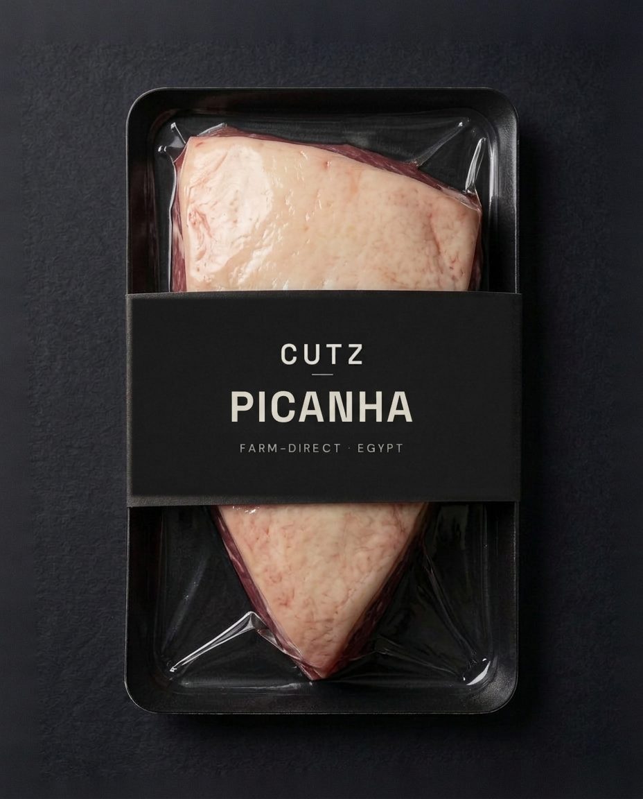 PICANHA beef cut in a vacuum skin pack